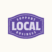 Support Local Business badge graphic in purple, representing iGlitz Cleaning’s commitment to serving York, PA.